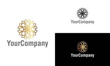 Yaratıcı süs logosu tasarım şablonu. Evrensel süs vektör logosu. Simge veya tasarım konsepti için yaratıcı vektör amblemi.