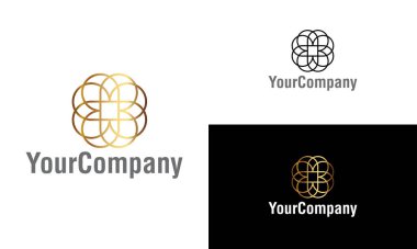 Yaratıcı süs logosu tasarım şablonu. Evrensel süs vektör logosu. Simge veya tasarım konsepti için yaratıcı vektör amblemi.