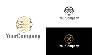 Yaratıcı süs logosu tasarım şablonu. Evrensel süs vektör logosu. Simge veya tasarım konsepti için yaratıcı vektör amblemi.