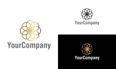 Yaratıcı süs logosu tasarım şablonu. Evrensel süs vektör logosu. Simge veya tasarım konsepti için yaratıcı vektör amblemi.