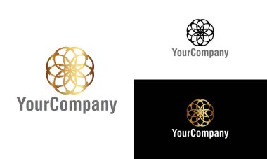 Yaratıcı süs logosu tasarım şablonu. Evrensel süs vektör logosu. Simge veya tasarım konsepti için yaratıcı vektör amblemi.