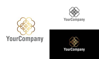 Yaratıcı süs logosu tasarım şablonu. Evrensel süs vektör logosu. Simge veya tasarım konsepti için yaratıcı vektör amblemi.