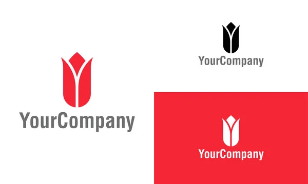 Tulip Floral Logo Icon Design Template Elements Simple Minimalist Template — Stok Vektör