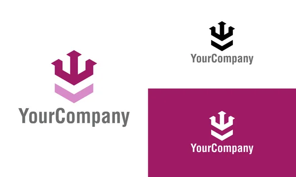 Neptune Trident Letter Logo Icon Design Template Elements Simple Minimalist — Stok Vektör