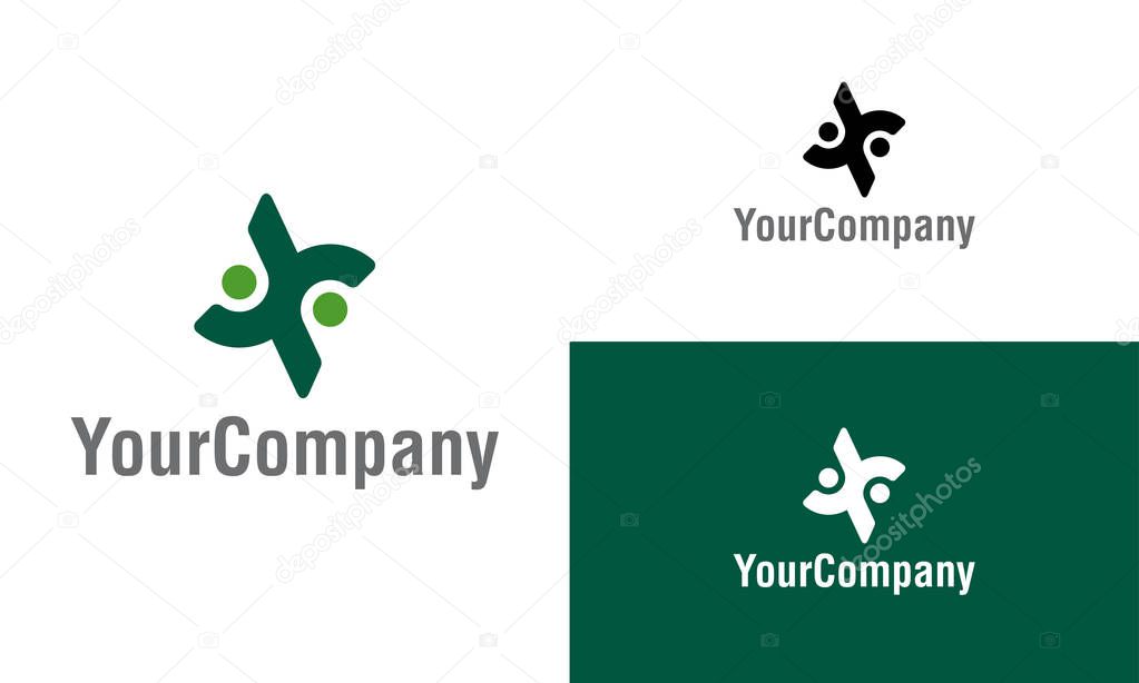Human and letter S logo icon design template elements. Simple minimalist template graphic illustration. Creative vector emblem, for icon or design concept.