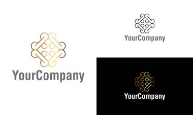 Yaratıcı soyut şekil ve çiçek logosu tasarım şablon elementleri. Yaratıcı süs logosu tasarım şablonu. Şirket için vektör logo şablonu.