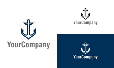 Yaratıcı çapa logosu tasarım şablonu elementleri. Şirket için vektör logo şablonu.