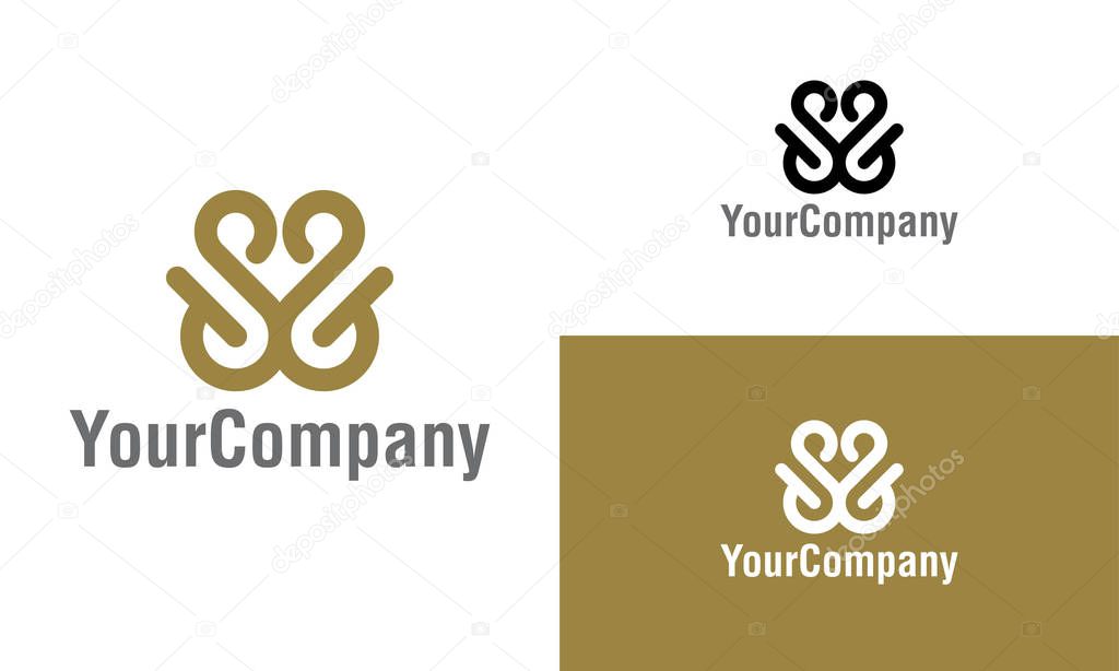 Creative letter S, SS and swan icon design template elements. Vector logo template for company.