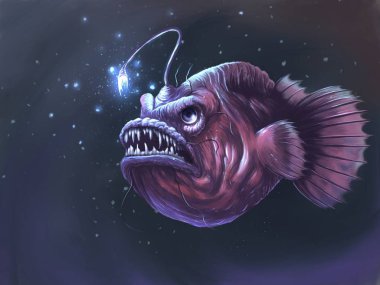 Balıkçı balık yaratık. 