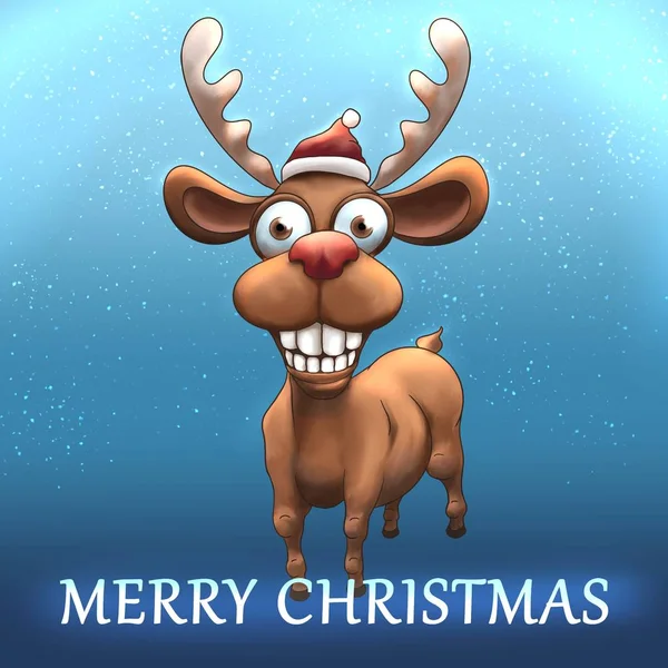Christmas deer digital drawing