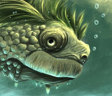 Sudaki fantezi kaplumbağa 