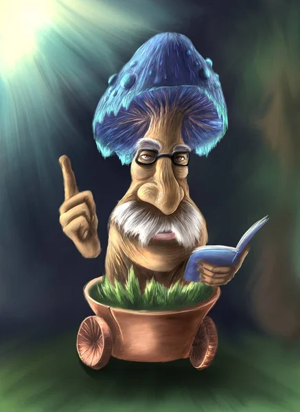 Mushroom Character Digital Illustration — 스톡 사진