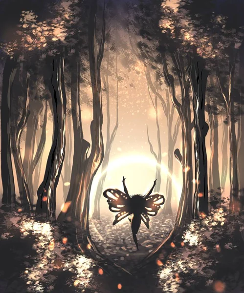 森林仙女数字插图 — 图库照片