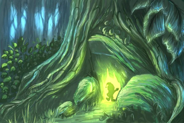 Green gnome digital illustration