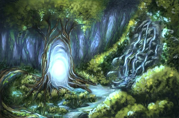 森林中的魔法门户 — 图库照片
