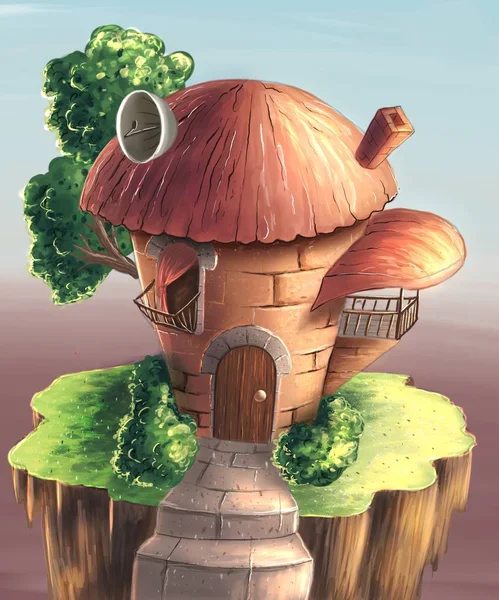 Fantasy house digital illustration