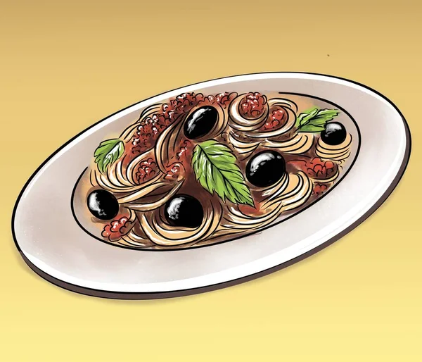 Beautiful Pasta Digital Illustration — Stock Photo, Image