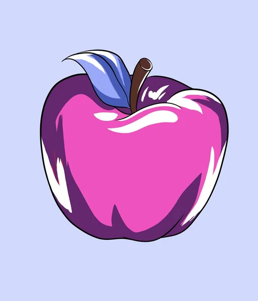 Różowe Jabłko Cyfrowa Ilustracja — Zdjęcie stockowe