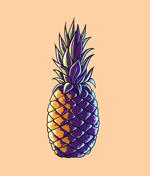 Cartoon Pineapple Digital Illustration — Stockfoto