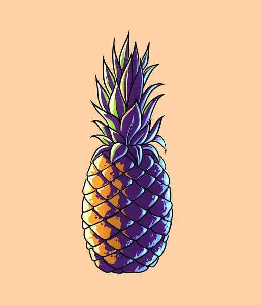 Ilustración Digital Piña Dibujos Animados —  Fotos de Stock