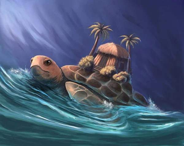 Żółw Fantazji Wodzie — Zdjęcie stockowe