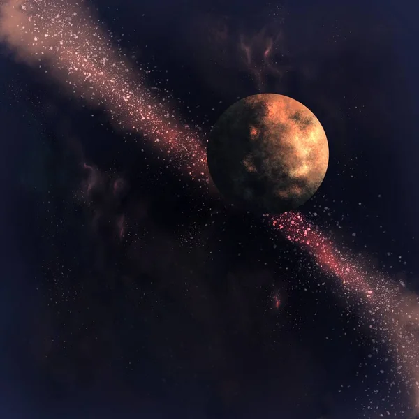 Planet Űrben Digitális Illusztráció — Stock Fotó