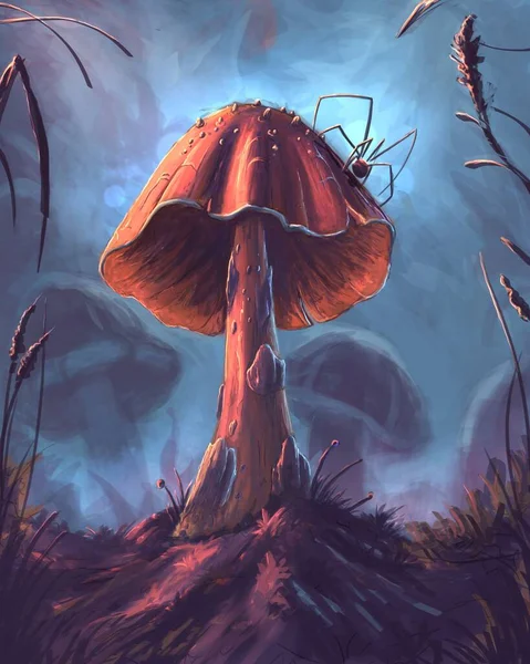 Illustrazione Digitale Dei Funghi Fantasy — Foto Stock