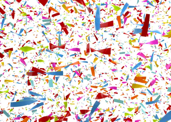 Colorido Confetti caindo na frente de um fundo branco — Fotografia de Stock