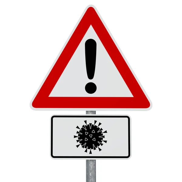 Vorsicht Coronavirus Digital Generiertes Bild Clipping Pfad Inklusive Stockbild