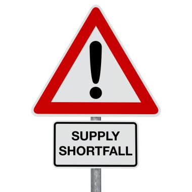Dikkat Coronavirus - SUPPLY ShORTFall - dijital olarak oluşturulan resim - kırpma yolu
