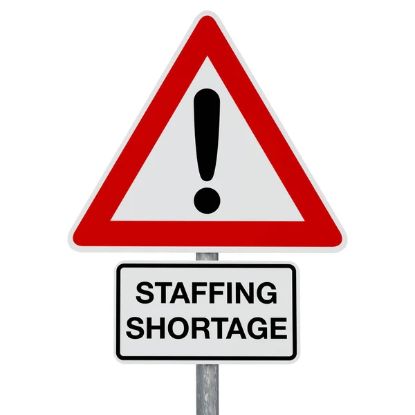 Vorsicht Coronavirus Staffing Shortage Digital Generiertes Bild Clipping Pfad Inklusive Stockfoto