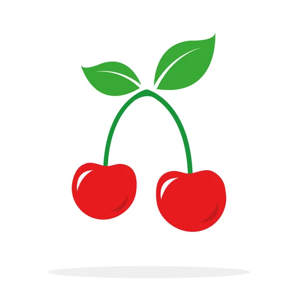 Вишневий солодкий стиглий червоний ягідний свіжий фрукт — стоковий вектор