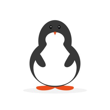 Mutlu Noeller ve yeni yıl kutlaması için sevimli bir penguen karikatürü..