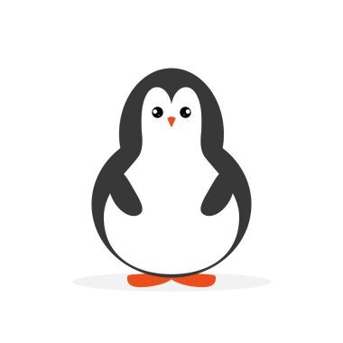 Mutlu Noeller ve yeni yıl kutlaması için sevimli bir penguen karikatürü..