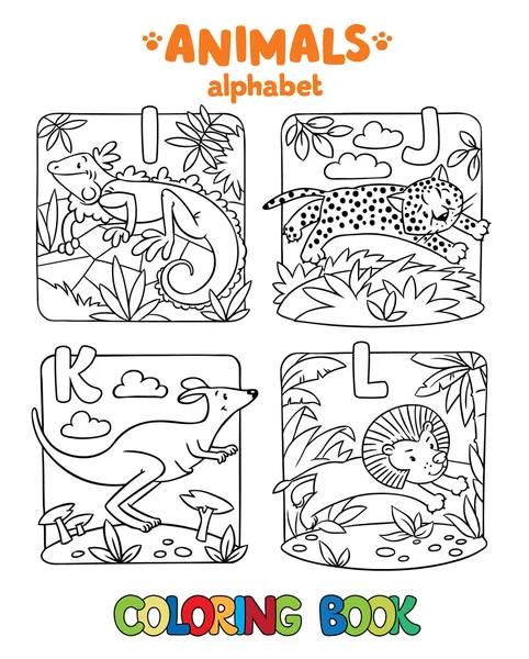 Alfabeto animal ou ABC. Livro para colorir —  Vetores de Stock