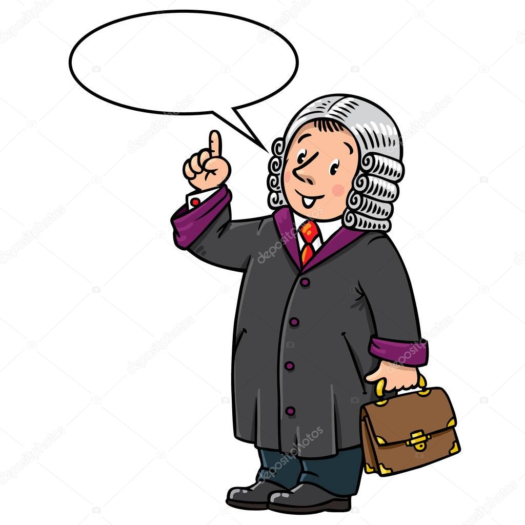 Funny judge with balloon for text