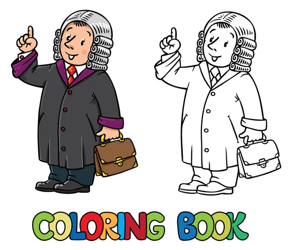 Libro para colorear de juez divertido — Vector de stock