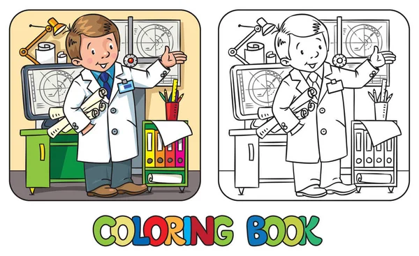 Μηχανικός χρωματίζοντας βιβλίο. Σειρά του Abc επάγγελμα — Διανυσματικό Αρχείο