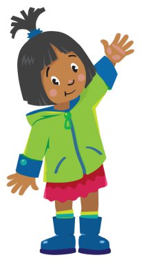 El sallayarak küçük kız