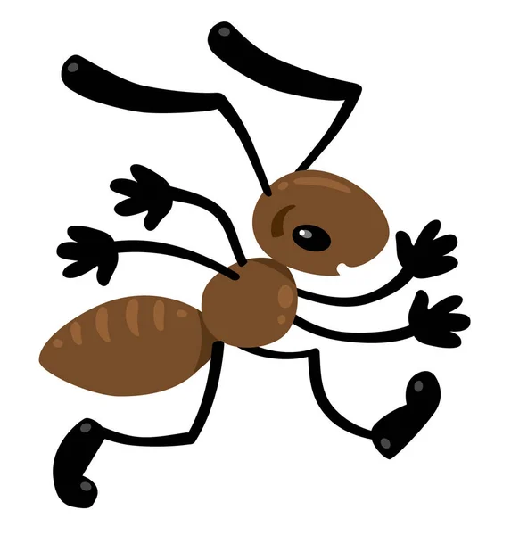 Funny small ant. Children illustration — Stock Vector