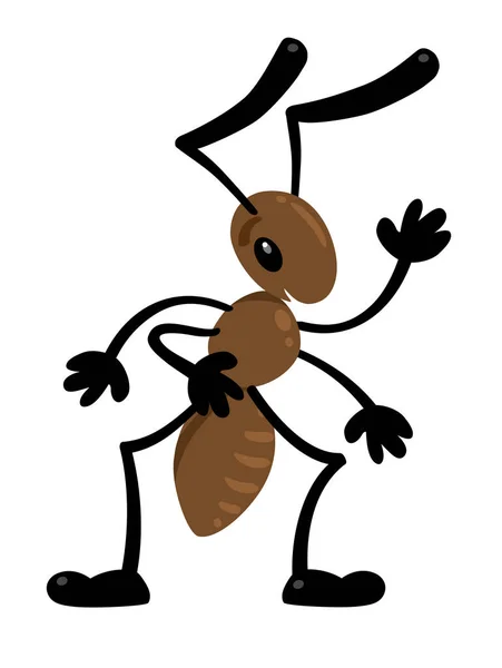 有趣的小蚂蚁。儿童插画 — 图库矢量图片