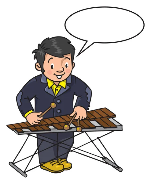 Grappige muzikant of xylofoon speler — Stockvector