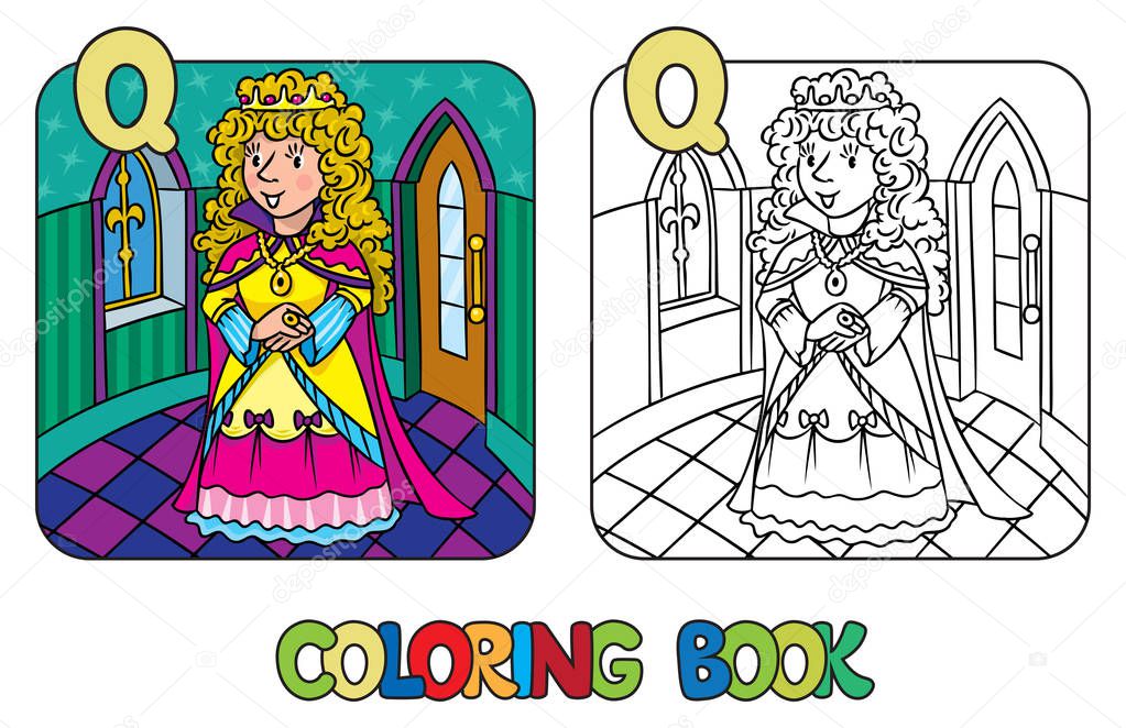 Coloring book of Beauty fairy queen or princess