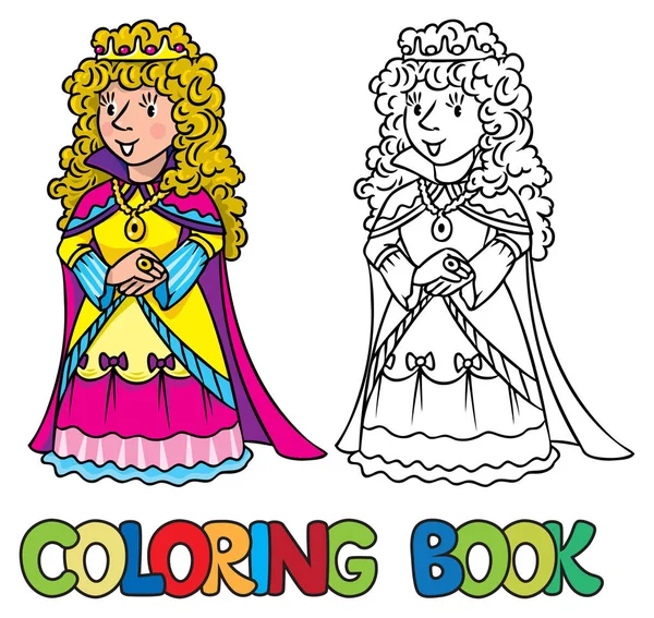 Kleurboek van Beauty fairy queen of prinses — Stockvector