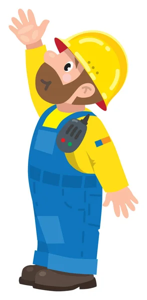 Funny trabajador de la construcción — Vector de stock