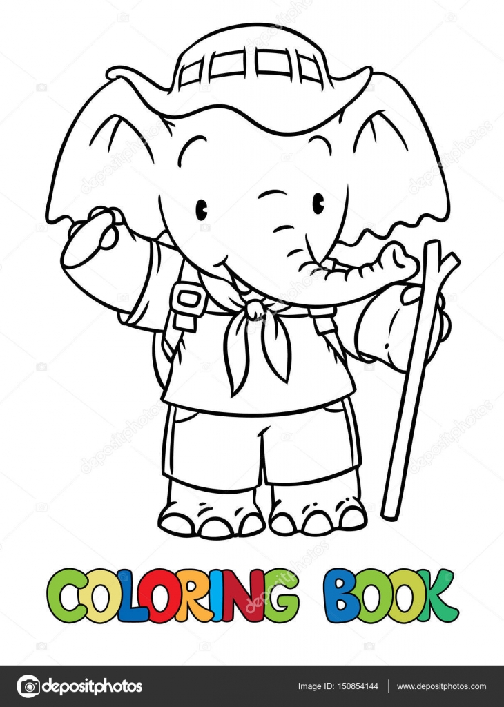 depositphotos stock illustration scout little baby elephant coloring