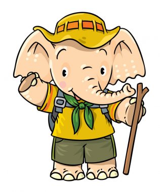 Scout. Little baby elephant. clipart
