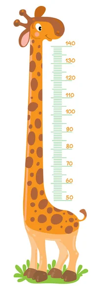 Giraffe meter wall or height chart — Stock Vector