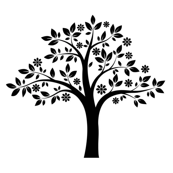 Árbol blanco y negro. Vector — Vector de stock