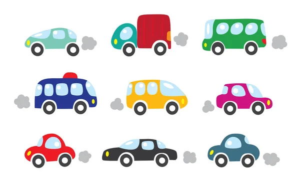 Conjunto de coches pequeños — Vector de stock